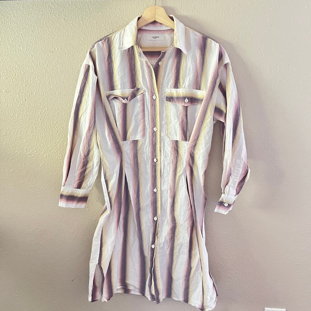 Isabel Marant Etoile Jady Striped Collared Shirt Dress - Picture 2 of 13